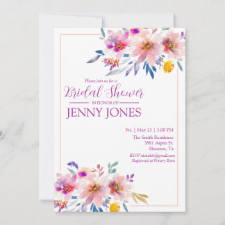 Invitation wedding shower élégante