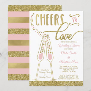 Invitation wedding shower, Faux Parties scintillan