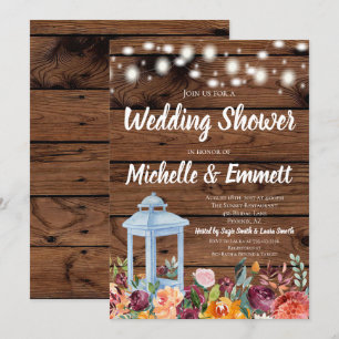 Invitation Wedding shower floral de lanterne d'automne