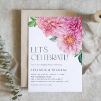 Wedding shower Mariage Aquarelle rose Dahlia