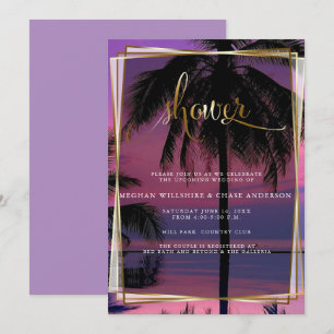 Invitation Wedding shower   Mariage nocturne tropicale exotiq