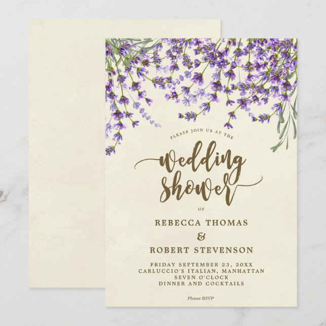 invitation wedding shower moderne à la floraison d (Devant / Derrière)