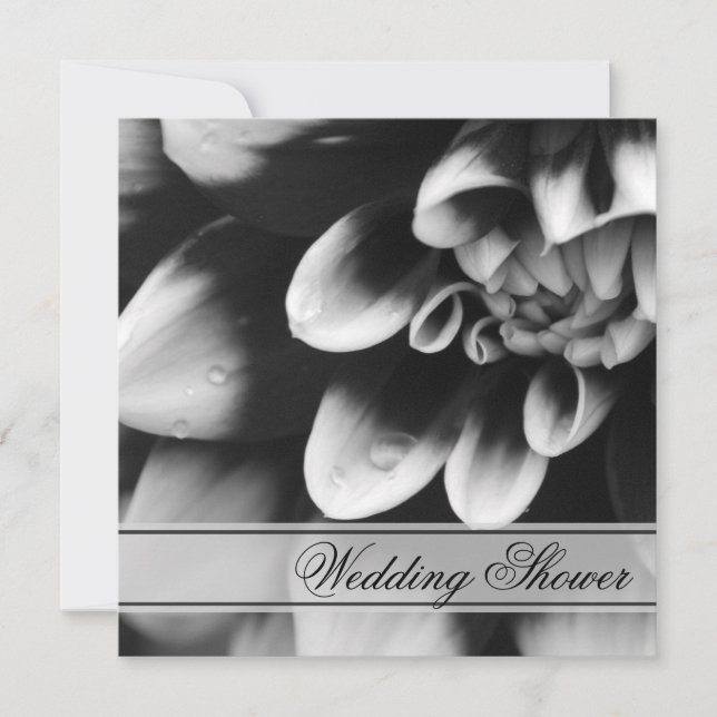 Invitation Wedding shower noir blanc dahlia Couples (Devant)