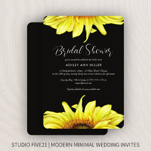 Invitation Wedding shower noir de tournesol écossais