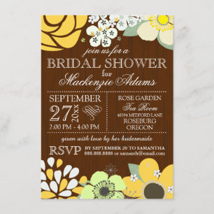 Invitation Wedding shower nuptiale Sun Flower