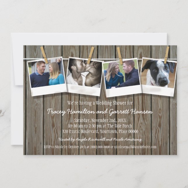 Invitation Wedding shower photo de la ligne de vêtements rust (Devant)