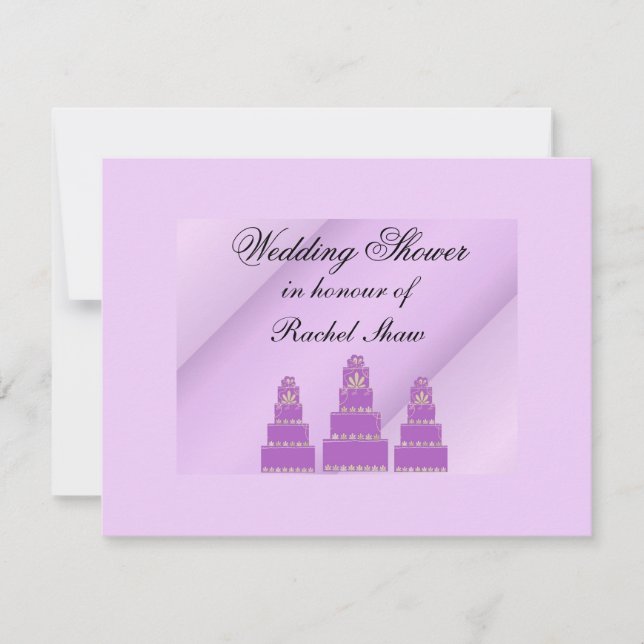 Invitation Wedding shower Purple Cakes (Devant)