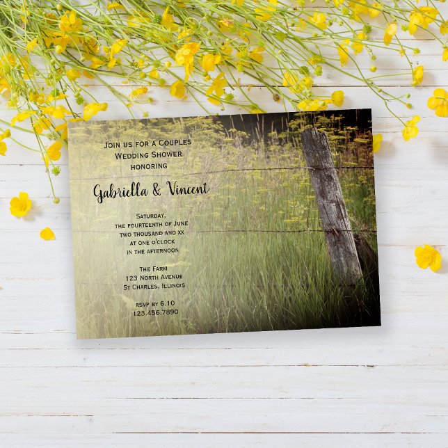 Invitation Wedding shower rustique des couples de pays après  (Créateur téléchargé)