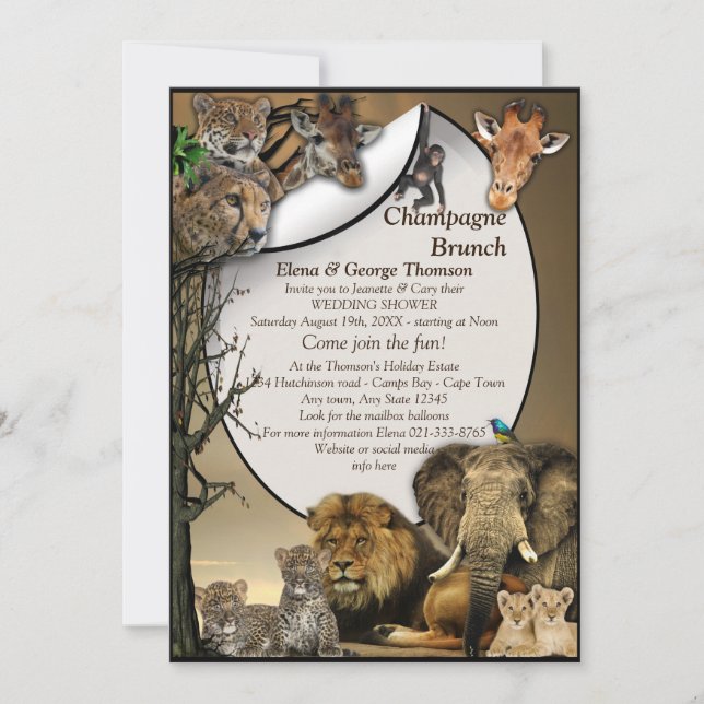 Invitation Wedding shower Safari Outdoor (Devant)