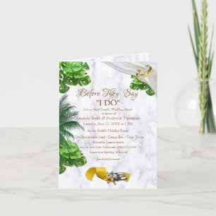 Invitation Wedding shower tropical romantique