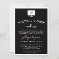 Wedding shower virtuel de l'ordinateur rose noir