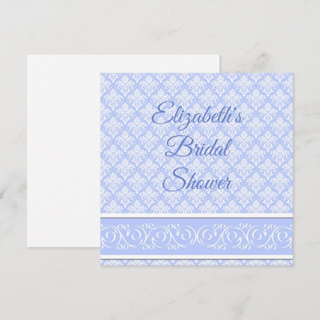 Invitation - Wedgewood Blue Damask (Front/Back)