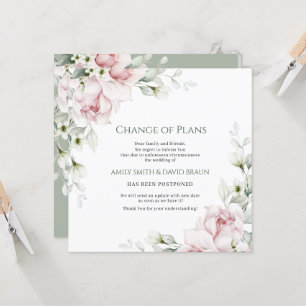 Invitation Wediing floral   Reporté   Modification des plans