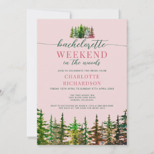 Invitation Week-End Dans Les Bois Dusty Rose Bachelorette Par