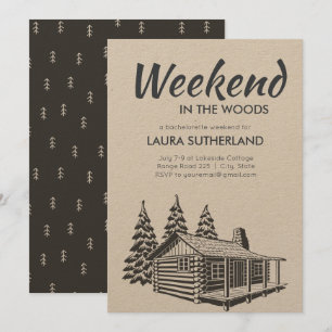 Invitation Week-end dans l'invitation de Woods Party