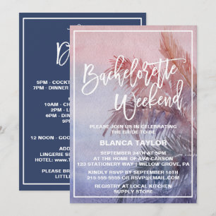 Invitation Week-end de Bachelorette Coucher de soleil tropica