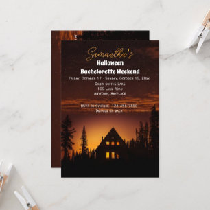 Invitation Week-end de Bachelorette Halloween sur le lac