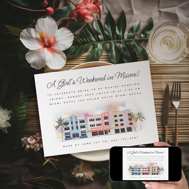 Invitation Week-end de Bachelorette Miami Beach (Créateur téléchargé)