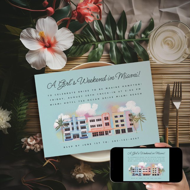 Invitation Week-end de Bachelorette Miami Beach (Créateur téléchargé)