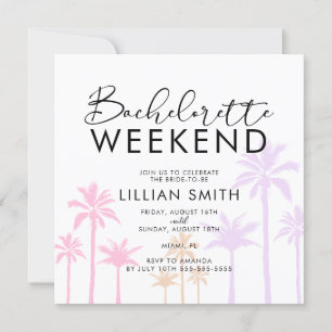Invitation Week-end de Bachelorette Tropical sous les Palmier