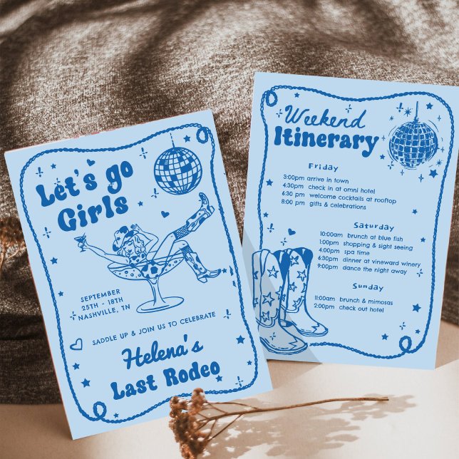 Invitation Week-end de célibataire de cowgirl de Rodéo Disco  (Créateur téléchargé)