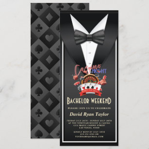 Invitation Week-end de célibataire en smoking pour une soirée