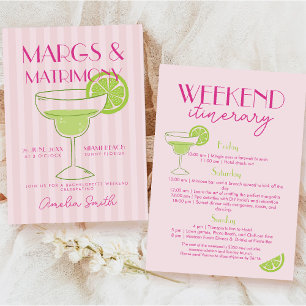 Invitation Week-end de célibataire Margs et Matrimony Cocktai