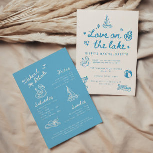 Invitation Week-end de célibataire moderne "L'amour sur le la