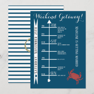 Invitation Week-end de célibataire nautique de crabe