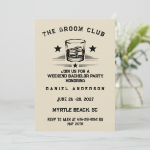 Invitation Week-end de fête de bachelor personnalisé sur le t