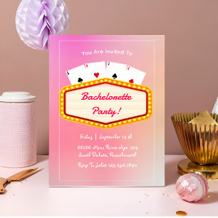 Invitation week-end de fête de bachelorette rose girly Las Ve