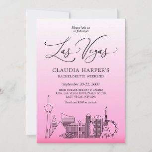 Invitation Week-end de fête de Bachelorette sur le Strip de L