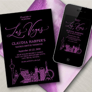 Invitation Week-end de fête de Bachelorette sur le Strip de L