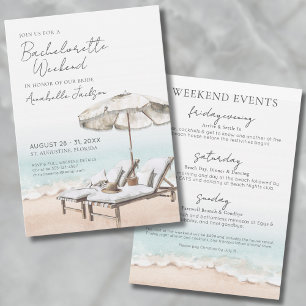 Invitation Week-end de filles élégant sur la plage pour l'ent