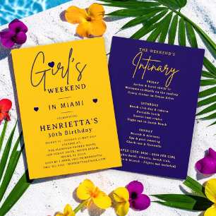 Invitation Week-end de filles pour les 30 ans Fête moderne