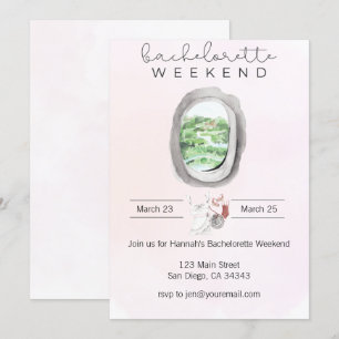 Invitation Week-end d'enterrement de vie de jeune fille à l'a