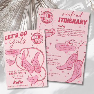 Invitation Week-end d'enterrement de vie de jeune fille Disco
