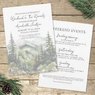 Invitation Week-end entre filles dans les bois enterrement de