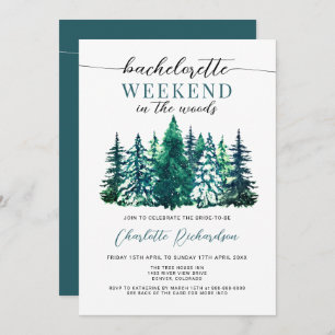 Invitation Week-End Moderne Dans Le Bois Bachelorette Party I