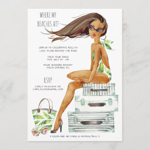 Invitation Week-end tropical de partie de plage de