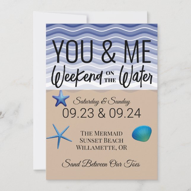 Invitation Weekend You & Me sur l'invitation à l'eau (Devant)