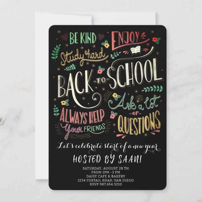 Invitation Welcome Back School Picnic (Devant)