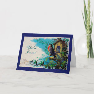 Invitation Welcome Home Party Invite Robin and Birdhouse