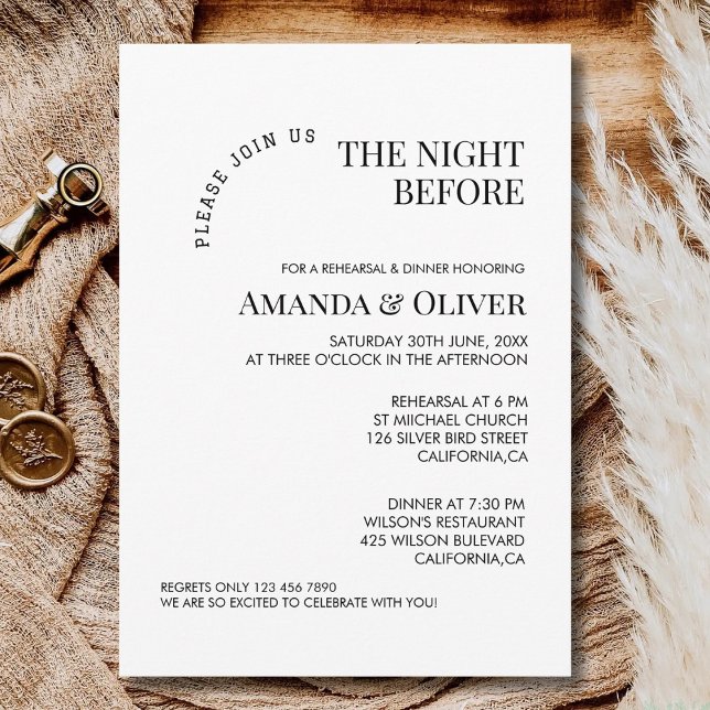 Invitation Welcome To The Night Before Rehearsal Dinner Party (Créateur téléchargé)