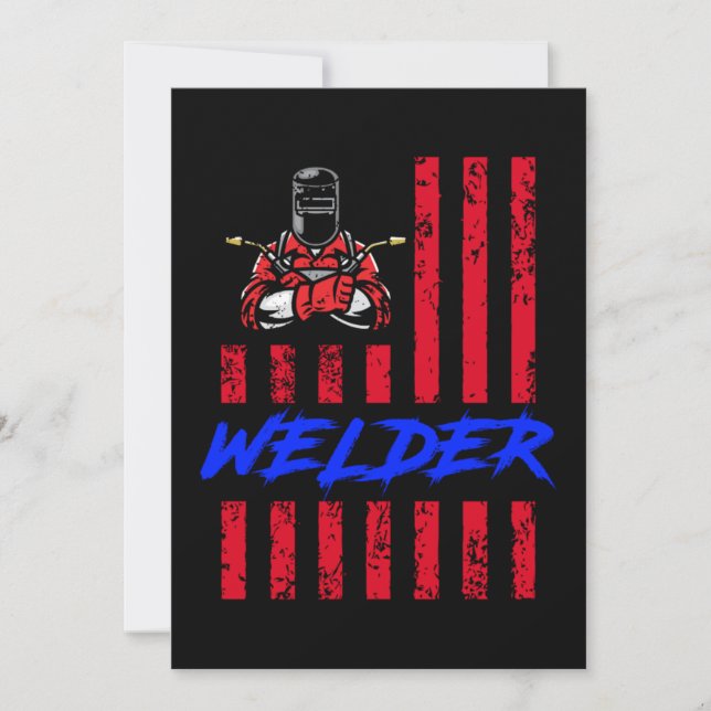 Invitation Welder American Flag Welder Job Craft USA Cadeau (Devant)