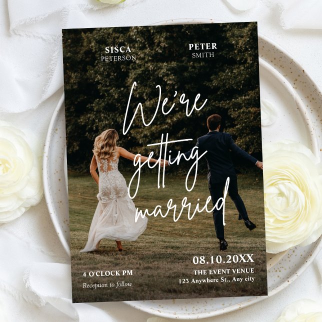 Invitation We're getting married photo wedding  (Créateur téléchargé)