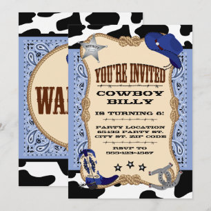 Invitation Western, Anniversaire de Cowboy