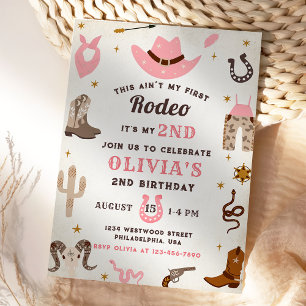 Invitation Western Birthday Rustic 2e fête d'anniversaire