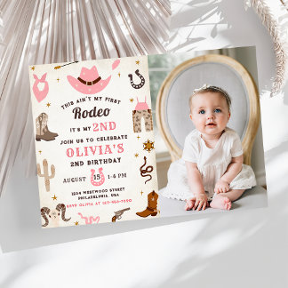 Invitation Western Birthday Rustic 2e fête d'anniversaire Pho
