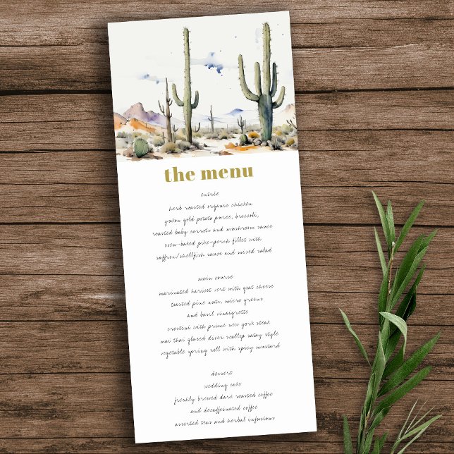 Invitation Western Boho Cactus Desert Landcape Menu Mariage (Créateur téléchargé)